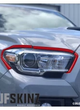 Tufskinz Headlight Accent Trim Fits 2016-2020 Toyota Tacoma 6 Piece Kit In OE Color Gloss Trd Red                                     - TAC063-RED-G - Image 2
