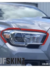 Tufskinz Headlight Accent Trim Fits 2016-2020 Toyota Tacoma 6 Piece Kit-OE Color Trd Red Textured                                     - TAC063-TFLMP-439-X - Image 2