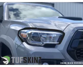 Tufskinz Headlight Accent Trim Fits 2016-2020 Toyota Tacoma 6 Piece Kit In Black Textured
