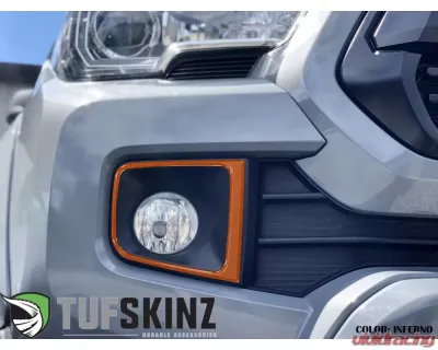 Tufskinz Fog Light Accents Fits 2016-2020 Toyota Tacoma 2 Piece Kit In Inferno (Similar To Exterior Inferno Orange) - TAC064-FNO-G