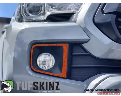 Tufskinz Fog Light Accents Fits 2016-2020 Toyota Tacoma 2 Piece Kit In Inferno (Similar To Exterior Inferno Orange Non-Metallic) Textured - TAC064-TFLMP-443-X