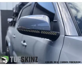 Tufskinz Side Mirror Accent Fits 2016-2020 Toyota Tacoma 4 Piece Kit In Real Carbon Fiber(Raw)