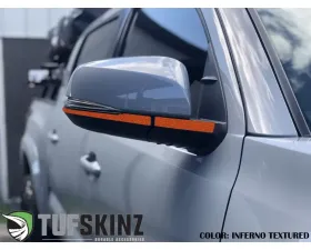 Tufskinz Side Mirror Accent Fits 2016-2020 Toyota Tacoma 4 Piece Kit In Inferno (Similar To Exterior Inferno Orange Non-Metallic) Textured