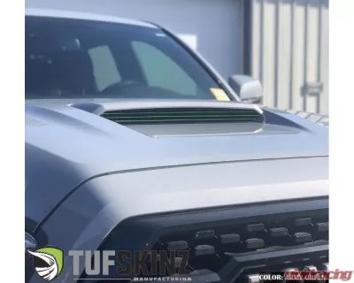 Tufskinz Inner Hood Scoop Accents Fits 2016-2020 Toyota Tacoma 3 Piece Kit In OE Color  Army Green - TAC067-TAG-G