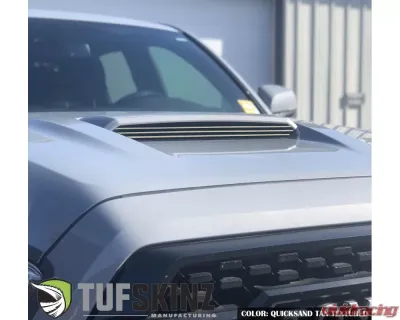 Tufskinz Inner Hood Scoop Accents Fits 2016-2020 Toyota Tacoma 3 Piece Kit In OE Color  Quicksand Tan Textured - TAC067-TFLMP-440-X