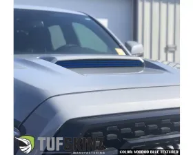 Tufskinz Inner Hood Scoop Accents Fits 2016-2020 Toyota Tacoma 3 Piece Kit In OE Color  Voodoo Blue Textured