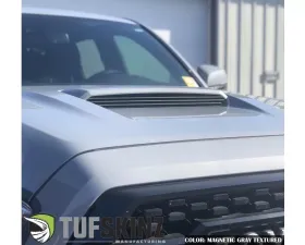 Tufskinz Inner Hood Scoop Accents Fits 2016-2020 Toyota Tacoma 3 Piece Kit In OE Color  Magnetic Gray Textured (Non-Metallic)
