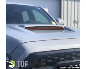 Tufskinz Inner Hood Scoop Accents Fits 2016-2020 Toyota Tacoma 3 Piece Kit In Inferno Textured (Similar To Exterior Inferno Orange Non-Metallic)