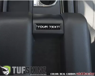Tufskinz Center Console Badge Custom Text Option Fits 2014-2020 Tundra (Real Domed Carbon Fiber) - TUN016-DCF-029-G