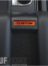 Tufskinz Center Console Badge Custom Text Option Fits 2014-2020 Tundra (Inferno Similar To Exterior Inferno Orange)                                     - TUN016-FNO-029-G - Image 2