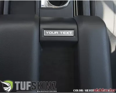 Tufskinz Center Console Badge Custom Text Option Fits 2014-2020 Tundra (Silver Sky Metallic) - TUN016-GTO-029-G