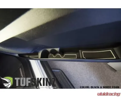 Tufskinz Side Door Pocket Inserts Fits 2007-2020 Toyota Tundra 2-Door 8 Piece Kit In Black/Gray - TUN020-FGY-X