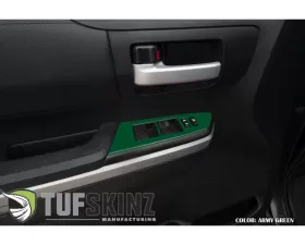 Tufskinz Front Door Switch Panel Accent Trim Fits 2014-2020 Toyota Tundra 2 Piece Kit In Army Green