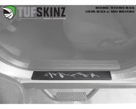 Tufskinz Door Sill Protection Kit Fits 2007-2020 Toyota Tundra Front Doors In Textured Black W/Mountain Logo(Gray)