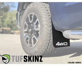 Tufskinz Front Mud Flaps Fits 2014-2020 Toyota Tundra 2 Piece Kit In Black Textured With White 