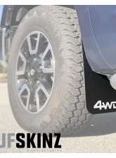 Tufskinz Front Mud Flaps Fits 2014-2020 Toyota Tundra 2 Piece Kit In Black Textured With White "4X4" Logo                                     - TUN041-ABT-203-X - Image 3