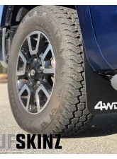 Tufskinz Front Mud Flaps Fits 2014-2020 Toyota Tundra 2 Piece Kit In Black Textured With White "4X4" Logo                                     - TUN041-ABT-203-X - Image 2