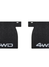Tufskinz Front Mud Flaps Fits 2014-2020 Toyota Tundra 2 Piece Kit In Black Textured With White "4X4" Logo                                     - TUN041-ABT-203-X - Image 3