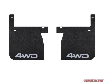 Tufskinz Front Mud Flaps Fits 2014-2020 Toyota Tundra 2 Piece Kit In Black Textured With White "4X4" Logo - TUN041-ABT-203-X