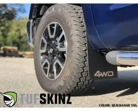 Tufskinz Front Mud Flaps Fits 2014-2020 Toyota Tundra 2 Piece Kit In Black Textured With Quicksand Tan 