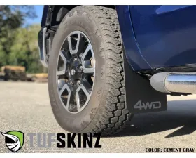 Tufskinz Front Mud Flaps Fits 2014-2020 Toyota Tundra 2 Piece Kit In Black Textured With Cement Gray 