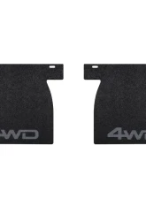 Tufskinz Front Mud Flaps Fits 2014-2020 Toyota Tundra 2 Piece Kit In Black Textured With Cement Gray "4X4" Logo                                     - TUN041-ABT-212-X - Image 2
