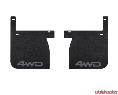 Tufskinz Front Mud Flaps Fits 2014-2020 Toyota Tundra 2 Piece Kit In Black Textured With Cement Gray "4X4" Logo - TUN041-ABT-212-X