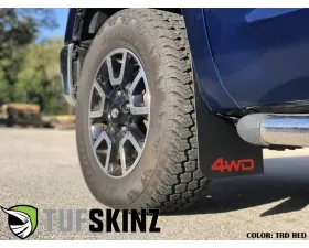 Tufskinz Front Mud Flaps Fits 2014-2020 Toyota Tundra 2 Piece Kit In Black Textured With Trd Red 