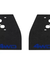 Tufskinz Rear Mud Flaps Fits 2014-2020 Toyota Tundra 2 Piece Kit In Black Textured With Voodoo Blue "4X4" Logo                                     - TUN042-ABT-210-X - Image 2
