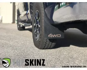 Tufskinz Rear Mud Flaps Fits 2014-2020 Toyota Tundra 2 Piece Kit In Black Textured With Quicksand Tan 
