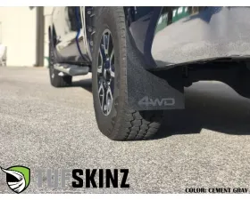Tufskinz Rear Mud Flaps Fits 2014-2020 Toyota Tundra 2 Piece Kit In Black Textured With Cement Gray 