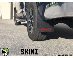 Tufskinz Rear Mud Flaps Fits 2014-2020 Toyota Tundra 2 Piece Kit In Black Textured With Trd Red 