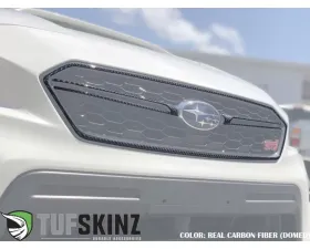 Tufskinz Front Grill Accent Fits 2015-2021 Subaru Wrx 3 Piece Kit In Real Carbon Fiber(Domed)