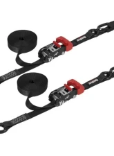SpeedStrap 1" x 15' Ratchet Tie Down w/ Snap 'S' Hooks and Soft Tie (2 Pack) - Black                                     - 11801-2 - Image 4
