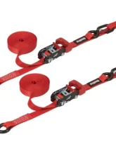 SpeedStrap 1" x 15' Ratchet Tie Down w/ Snap 'S' Hooks and Soft Tie (2 Pack) - Red                                     - 11803-2 - Image 4