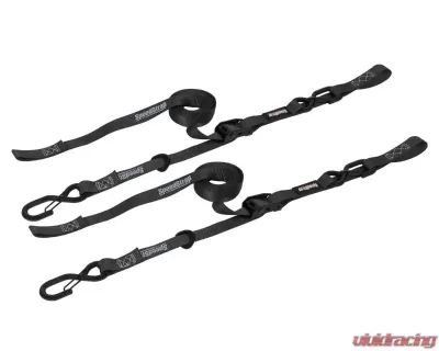 SpeedStrap 1" x 10' Cam-Lock Tie Down with Snap S-Hooks and Soft-Tie (2 Pack) - Black - 13801-2