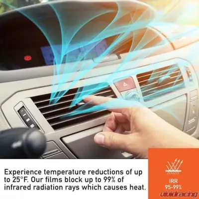 Window Tint 15 Percent Visibility 99 Percent IRR 100 Percent UV 20 Inch x 10 FT Roll Nano Ceramic 2 mm MotoShield Pro - 400-410