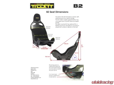 Tillett B2 Carbon Race Car Seat - B2-44.5CAR