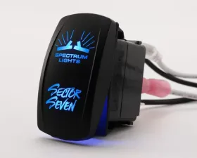 Sector Seven Blue Spectrum Rocker Light Switch