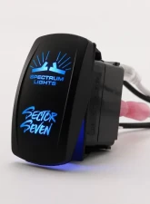 Sector Seven Blue Spectrum Rocker Light Switch                                     - 44-ML-007 - Image 2