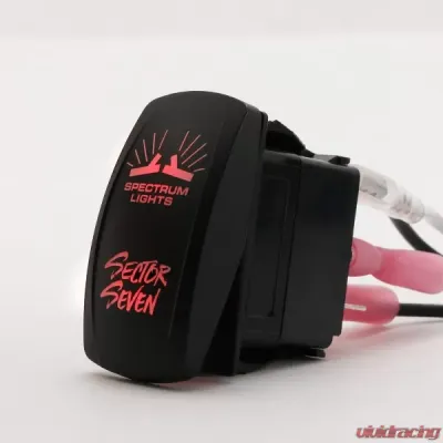 Sector Seven Red Spectrum Rocker Light Switch - 44-ML-006