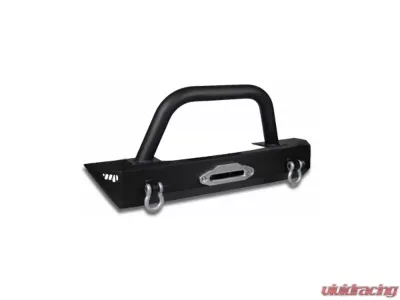 Warrior Products Stubby Bumper w/Winch Mount, 3" Brush Guard & D-Ring Mounts Jeep JK Wrangler 07-17 - 59730
