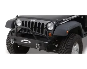Warrior Products Stubby Bumper w/Winch Mount, Pre-Runner Brush Guard & D-Ring Mounts Jeep JK Wrangler | Unlimited 07-11