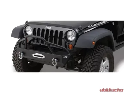 Warrior Products Stubby Bumper w/Winch Mount, Pre-Runner Brush Guard & D-Ring Mounts Jeep JK Wrangler | Unlimited 07-11 - 59750