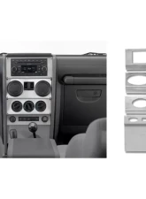 Warrior Products Dash Board Overlay 4Door Power Windows Brushed Aluminum Finish Jeep JK Wrangler | Unlimited 07-08                                     - 60403 - Image 2