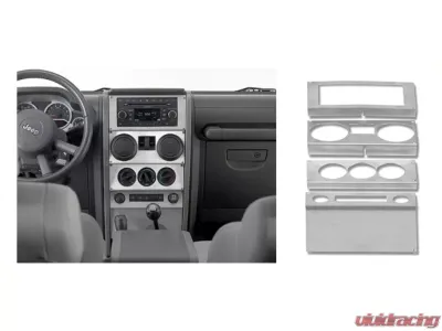 Warrior Products Dash Board Overlay 4Door Power Windows Brushed Aluminum Finish Jeep JK Wrangler | Unlimited 07-08 - 60403