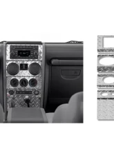 Warrior Products Dash Panel Overlay Power Windows Smooth Black 4 Door Plate Jeep JK Wrangler | Unlimited 07-08                                     - S90403 - Image 2
