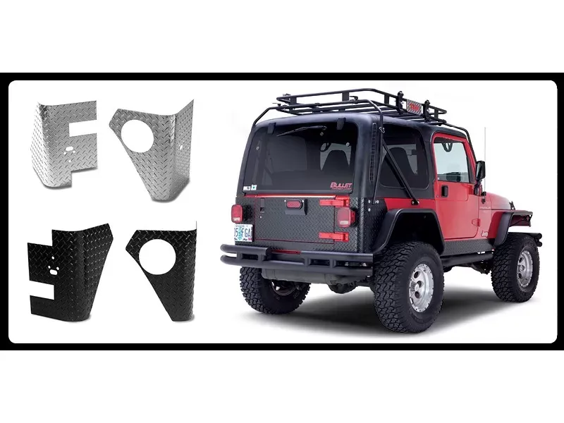 Warrior Products Rear Corners No Holes Polished Aluminum Finish Jeep TJ Wrangler 97-06 - 916PA