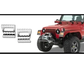 Warrior Products Front Fender Rock Protector Aluminum Black Diamond Plate Finish Jeep LJ Unlimited 04-06