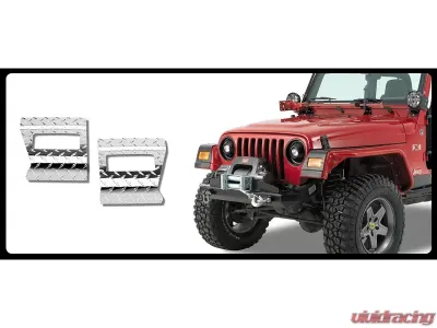 Warrior Products Front Fender Rock Protector Smooth Black Finish Jeep LJ Unlimited 04-06 - S91601